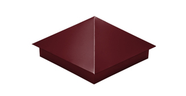 Колпак на столб 390х390мм 0.45 PE с пленкой RAL 3005 красное вино