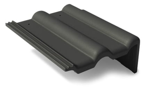 Боковая цементно-песчаная черепица Braas Франкфуртская правая, черный