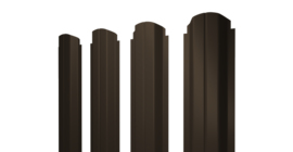 Штакетник П-образный А фигурный 0,45 PE-Double RR 32 темно-коричневый