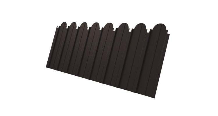 Профнастил С10A фигурный 0,45 Drap TX RR 32 темно-коричневый