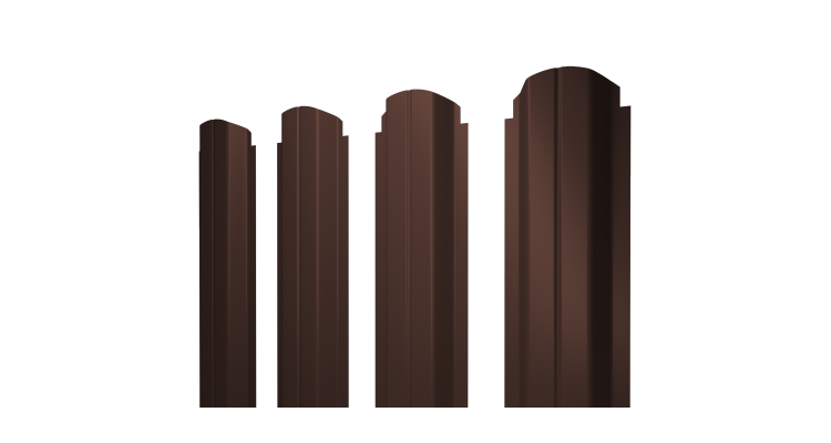 Штакетник П-образный А фигурный 0,5 Velur X RAL 8017 шоколад