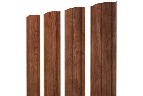 Штакетник Полукруглый Slim с прямым резом 0.45 Print Premium Rowan Wood Intense FTC