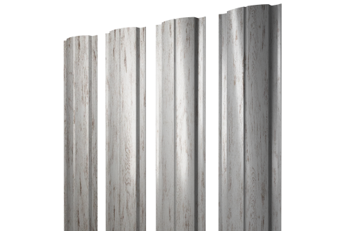 Штакетник Полукруглый Slim с прямым резом 0.45 Print Elite Snow Wood TwinColor