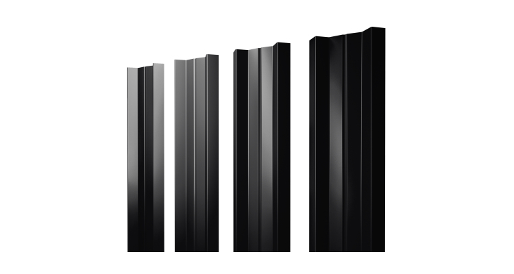 Штакетник М-образный А с прямым резом 0.5 Drap RAL 9005 черный