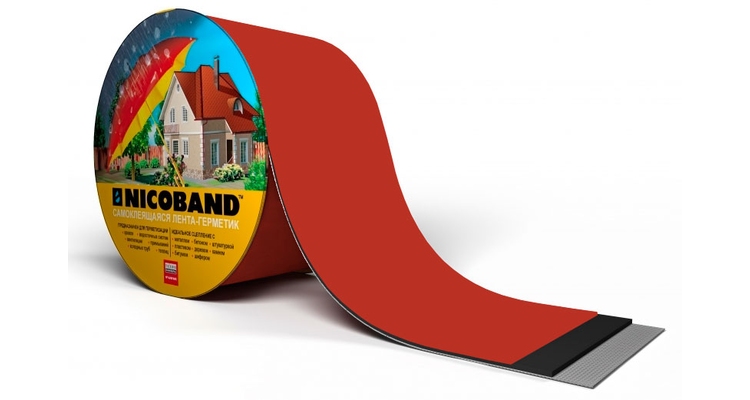Лента герметизирующая Технониколь Nicoband самоклеящаяся 3мх15см, красная