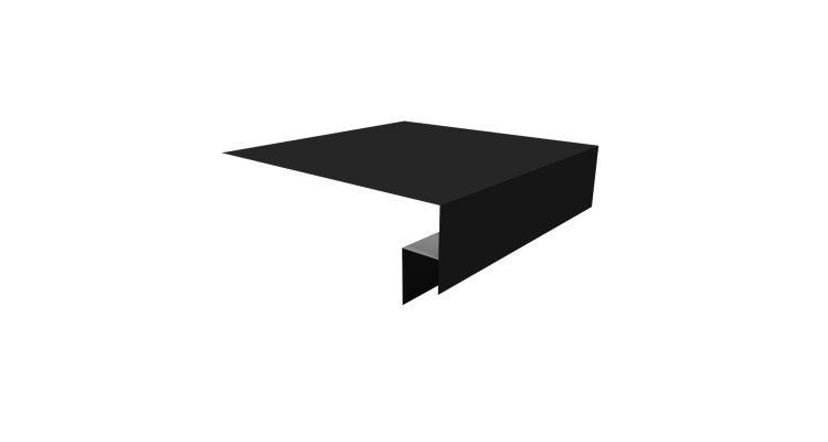 Планка околооконная сложная Экобрус Grand Line 200х50х25 0,5 Drap RAL 9005 черный (3м)