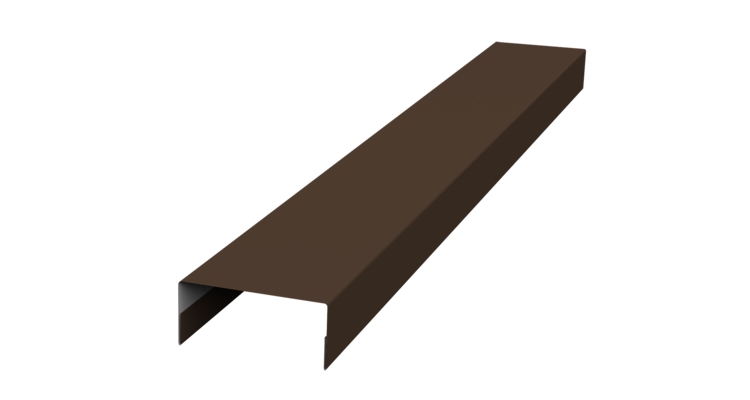 Ламель лицевая 125 забора жалюзи Texas стартовая/финишная для калиток и ворот 0.5 Atlas X с пленкой RAL 8017 шоколад