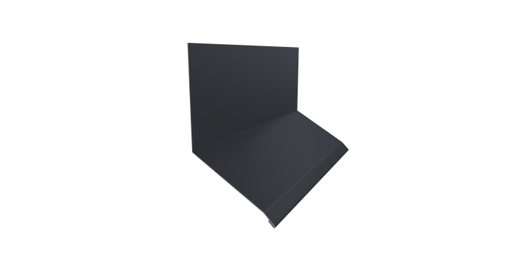 Планка примыкание верхнее к стене фальц Grand Line 150х130х20 0,45 Drap TX RAL 7024 мокрый асфальт (2м)