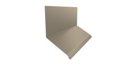 Планка примыкание верхнее к стене фальц 150х130х20 0,5 Satin с пленкой RAL 1015 светлая слоновая кость (3м)